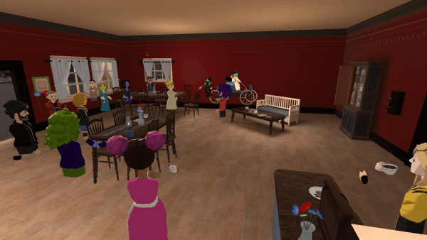 Friend Sofia Christina sings during the grand opening of Author Helen Lundström Erwin's Foremother's Café