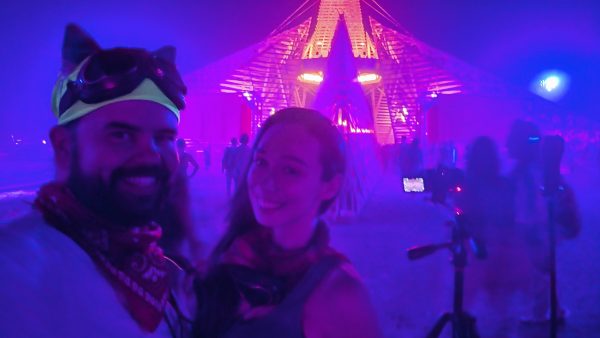 burning-man-cause-christi-brcvr-360-180-2022 (2) Cause + Christi at Temple just before it opened to the public, with the 180 3D camera (our virtual burner)!