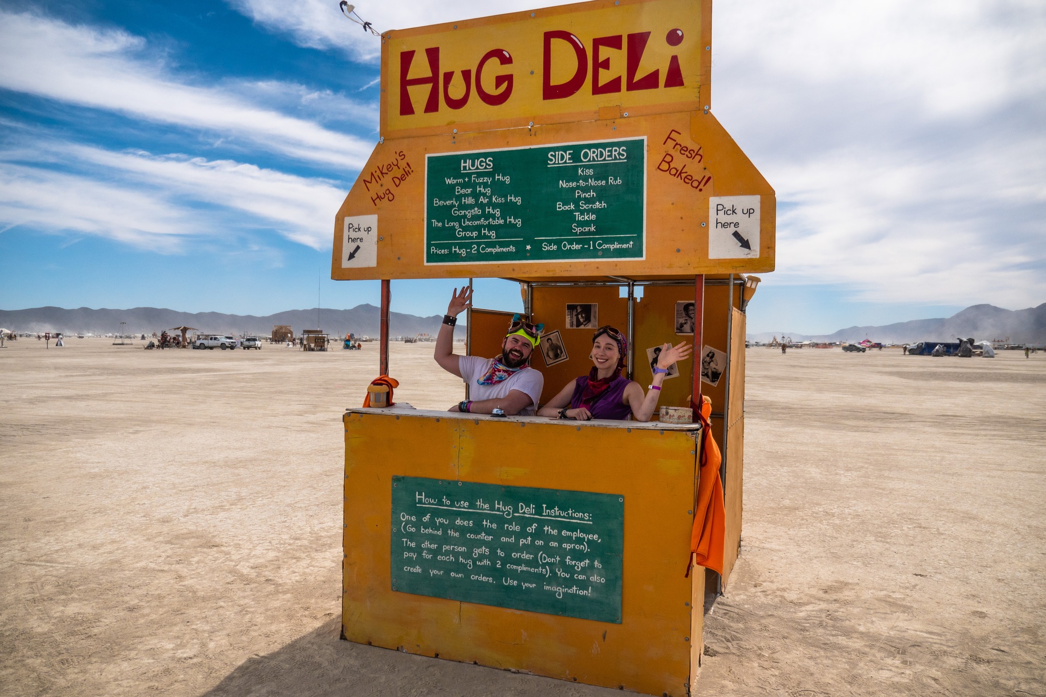 Cause + Christi at the Hug Deli - Burning Man
