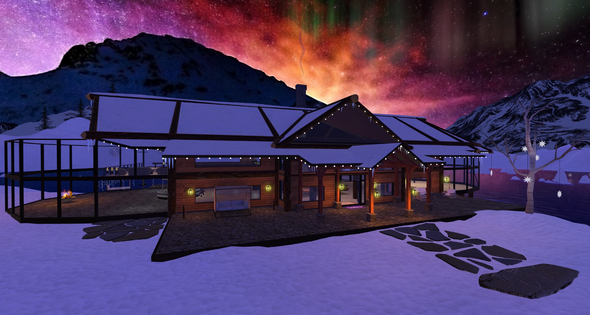 Cause + Christi Winter Lodge Mountain Retreat in Altspace VR