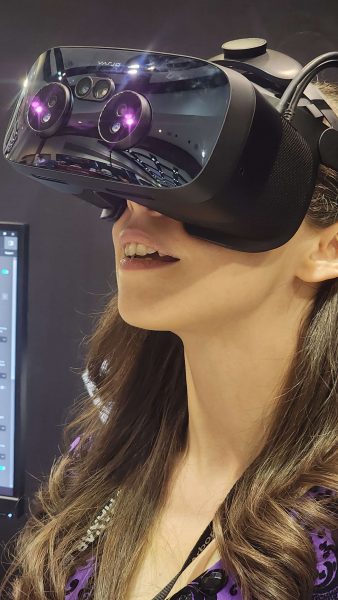 Christi in the Varjo XR3 headset