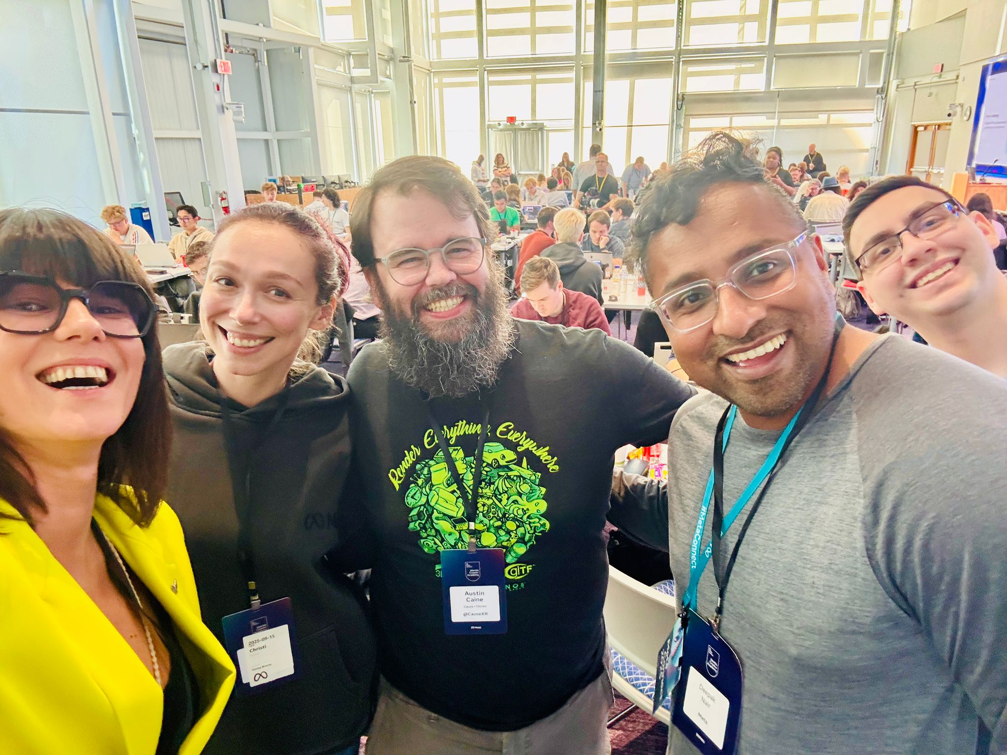 Cause + Christi at the Meta Creator Academy Program with Andy Fidel, Deepak Nair and Pablo Flores Lugo